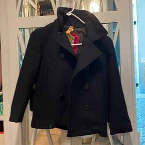 Boys dark navy wool coat, size S